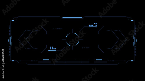 Sci fi futuristic interface. Concept design gaming user interface high tech screen. HUD elements.