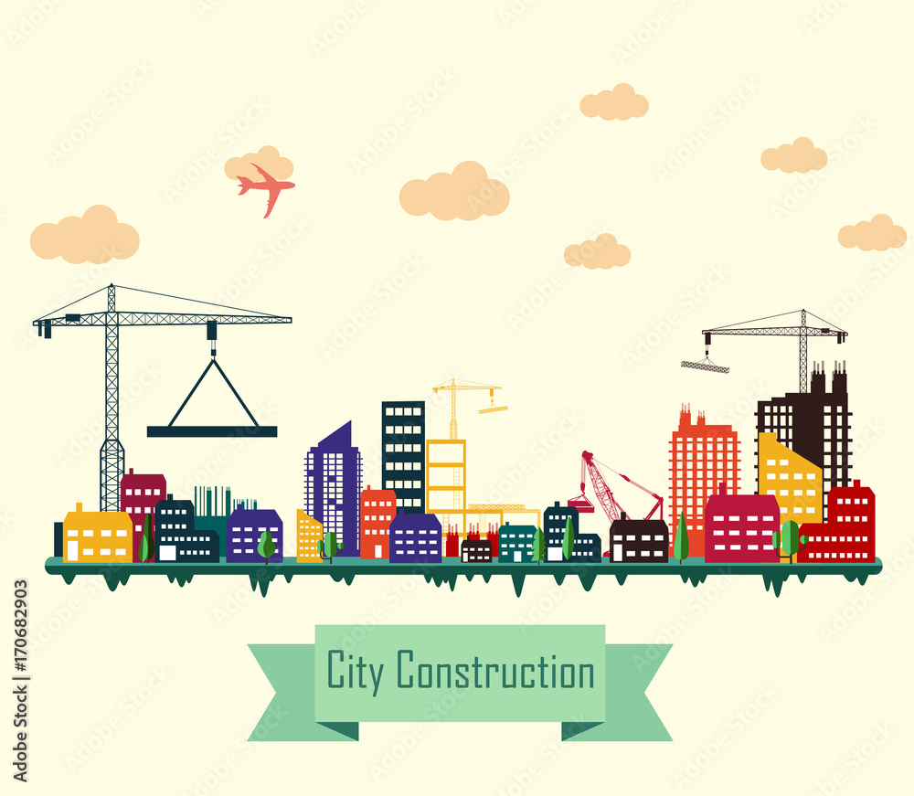 Obraz premium Colorful Construction Site