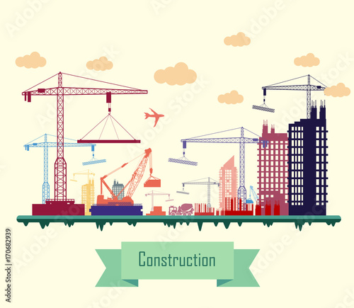Colorful Construction Site