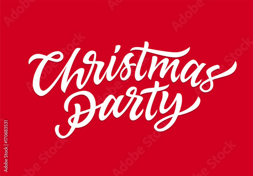 Christmas Party - vector hand drawn brush pen lettering