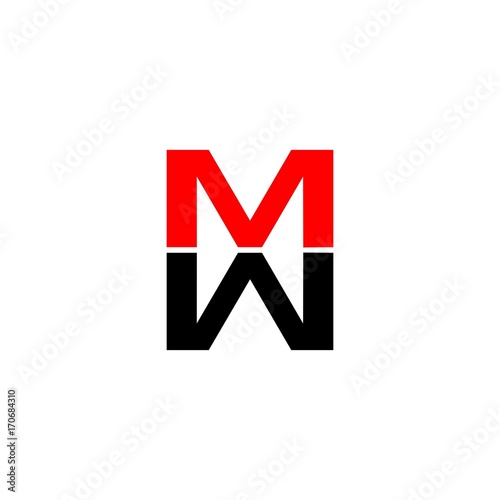 MW Initial Alphabet Sign Logo Vector