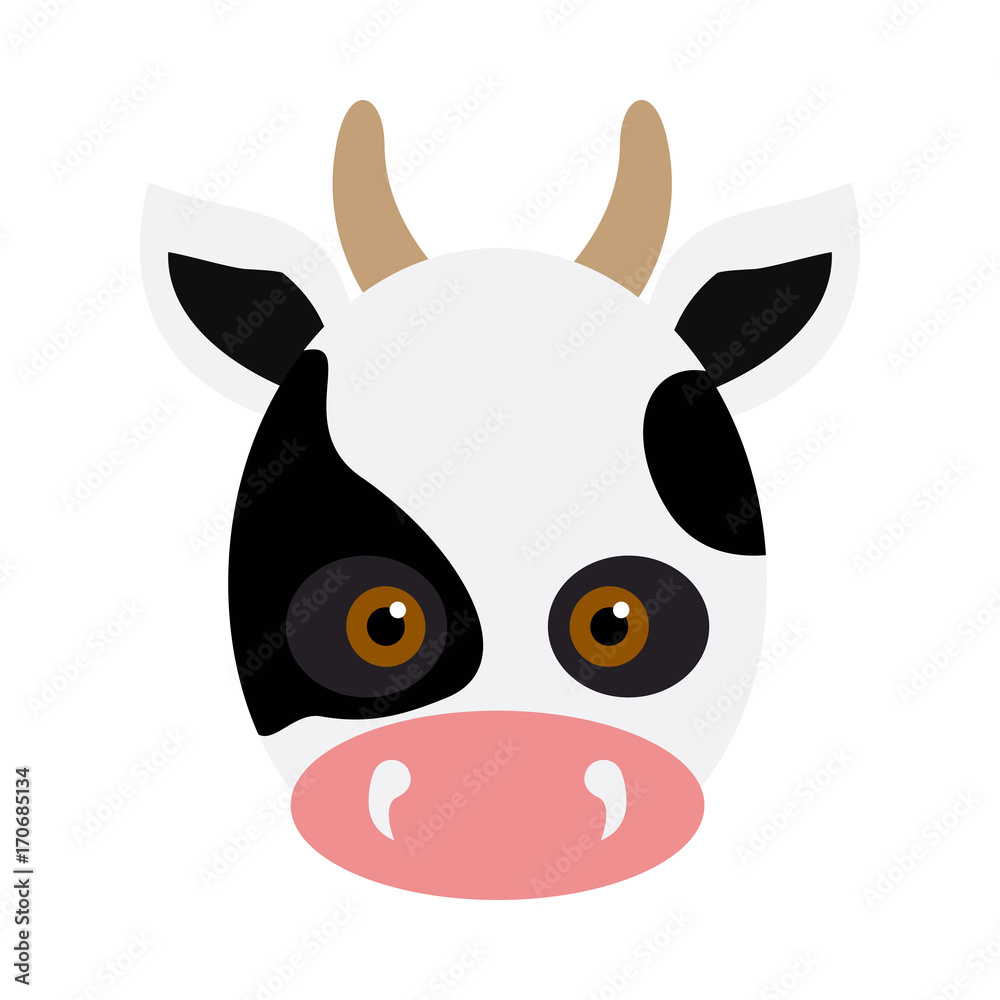 Cow Animal Carnival Mask. White Black Dotted Beef