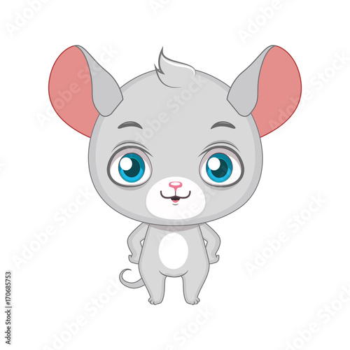 Cute stylized cartoon mouse illustration ( for fun educational purposes, illustrations etc. )