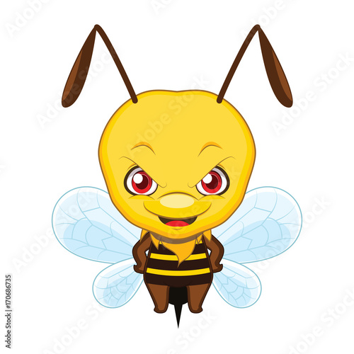 Cute stylized cartoon wasp illustration ( for fun educational purposes, illustrations etc. )