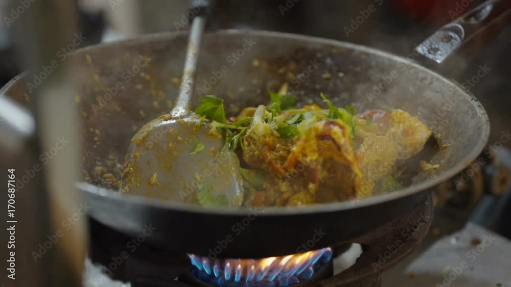 Asian street food roasted chicken with vegetables Asian street food roasted chicken with vegetables