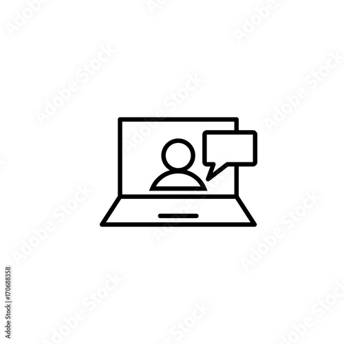webinar e-learning line black icon