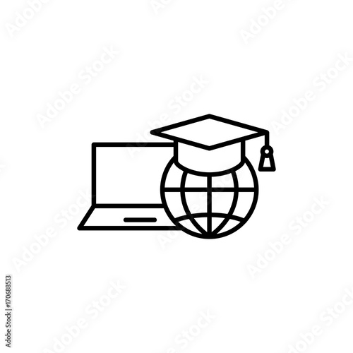 e-learning symbol line black icon