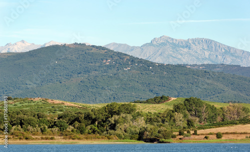 Reservoir of Bacciana in eastern plain of Corsica 