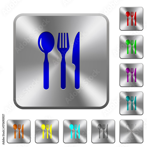 Restaurant rounded square steel buttons