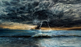 Thunderstorm over the sea