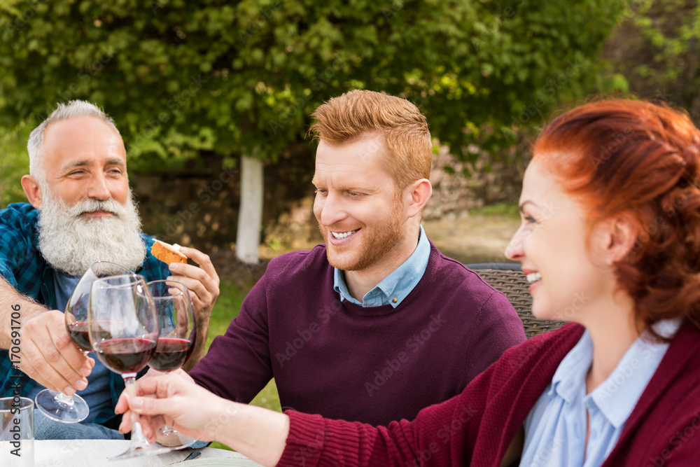 family clinking glasses of wine family clinking glasses of wine