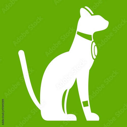 Egyptian cat icon green