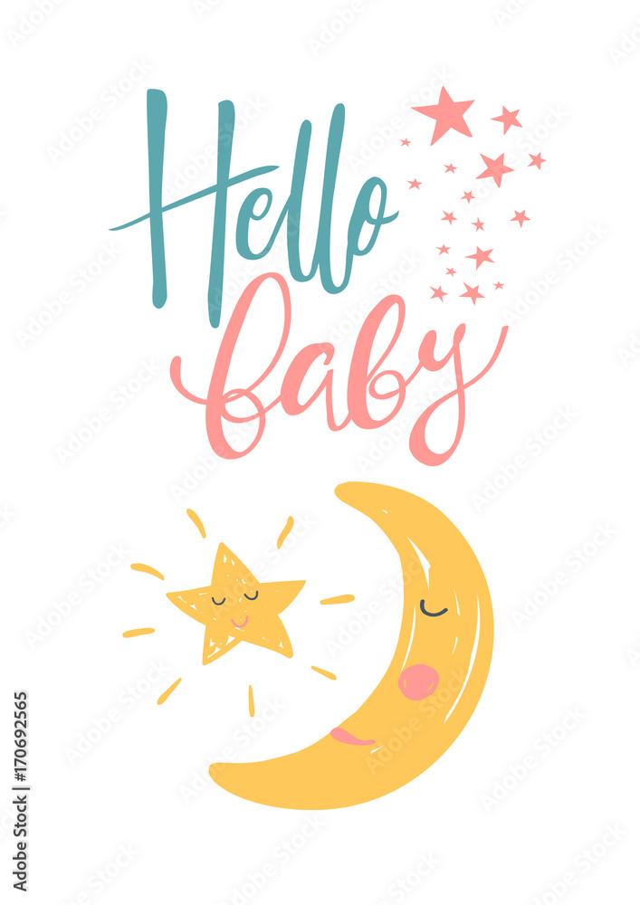 Obraz premium Hand-drawn fairy vector card