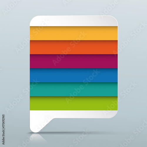 Colored Rectangle Speech Bubble Gray Mirror 6 Options