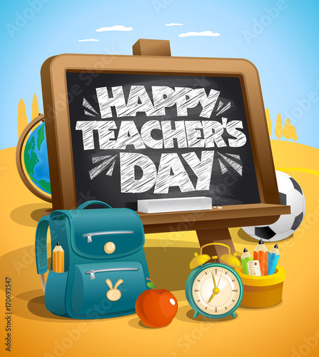 Happy teacher`s day vector