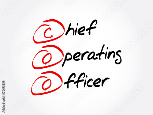 COO - Chief Operating Officer, acronym business concept background