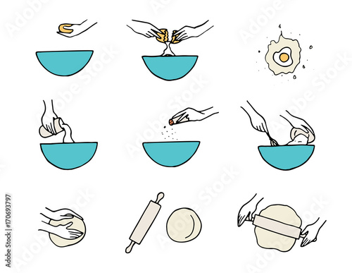 Cooking hands. Dough preparation.