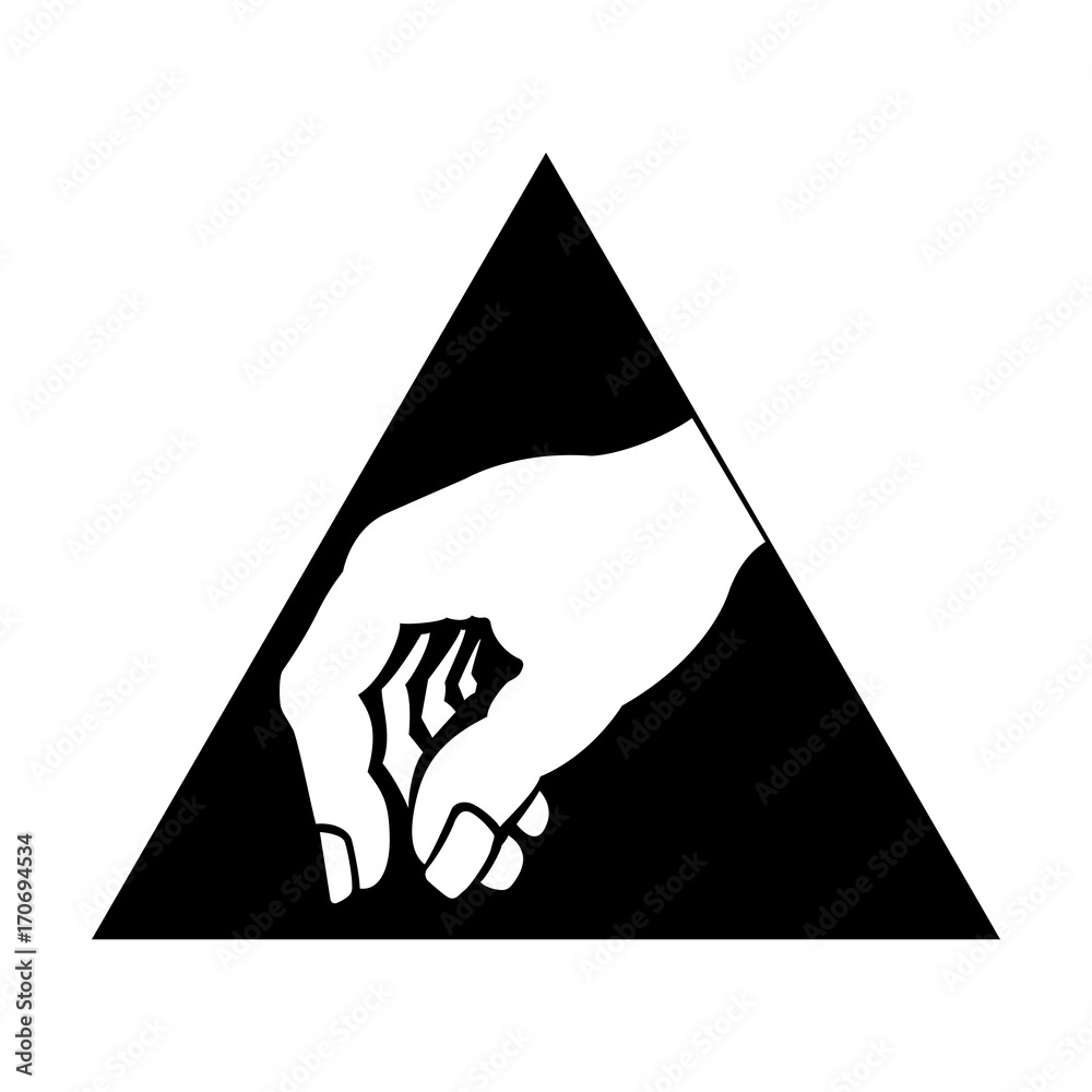 esd protective symbol, electrostaticsensitive device protective vector icon Stock Vector