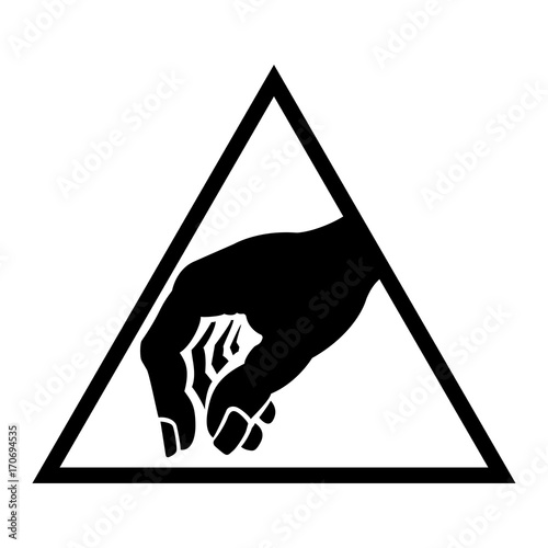 esd protective symbol, electrostatic-sensitive device protective vector icon