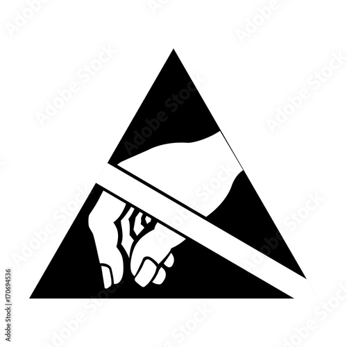 ESD Susceptibility Symbol, electrostatic-sensitive device  susceptibility vector icon