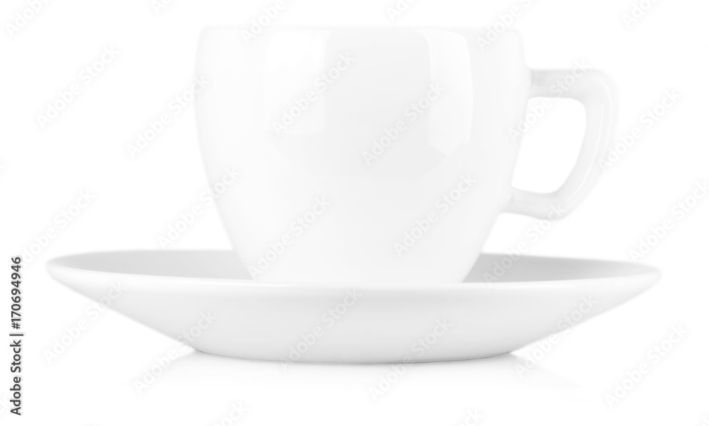 Small white coffee cup isolated on white Small white coffee cup isolated on white