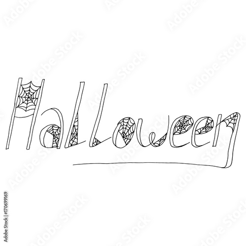 Hand Drawn Halloween Set. Lettering. Trick or treat.