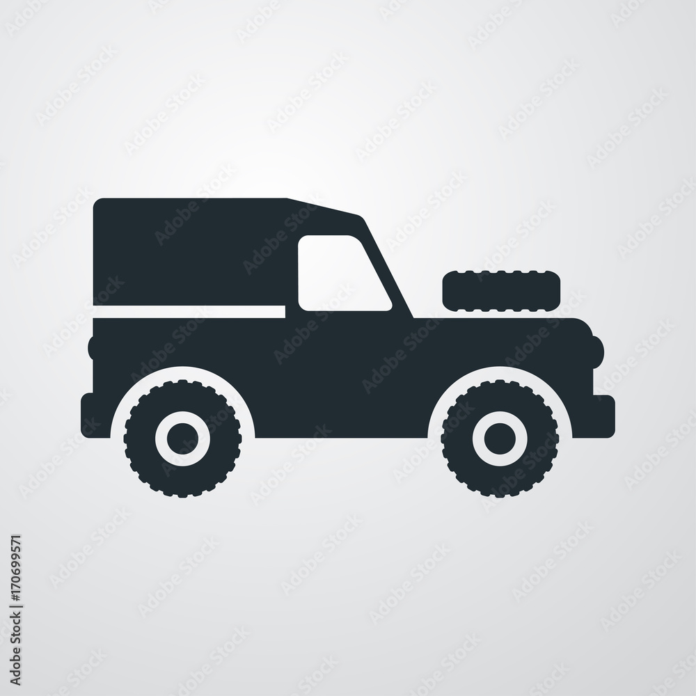 Icono plano Land Rover en fondo degradado