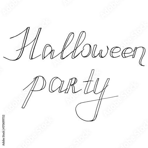 Hand Drawn Halloween Set. Lettering. Halloween Party.