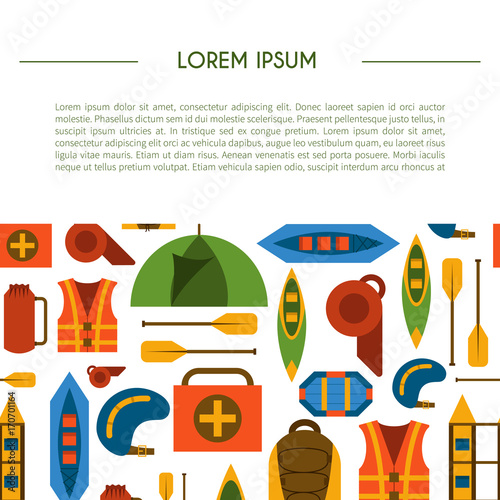 Vector flat rafting background