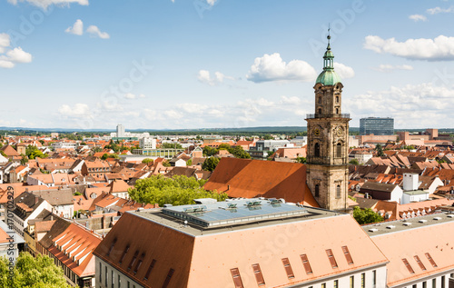 Aerial view over the city of Erlangen photo