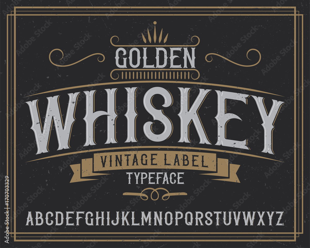 Αυτοκόλλητο Vintage label typeface named Tennessee Whiskey.