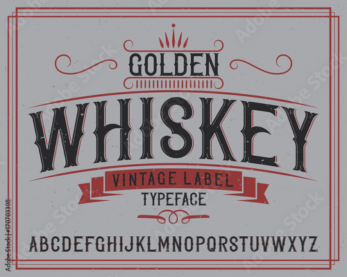 Vintage label typeface named "Tennessee Whiskey".