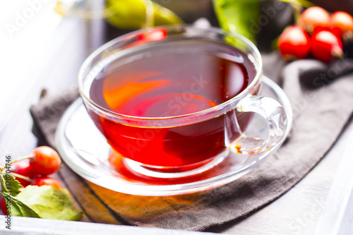 Tea vitamins freshness drink wooden background 