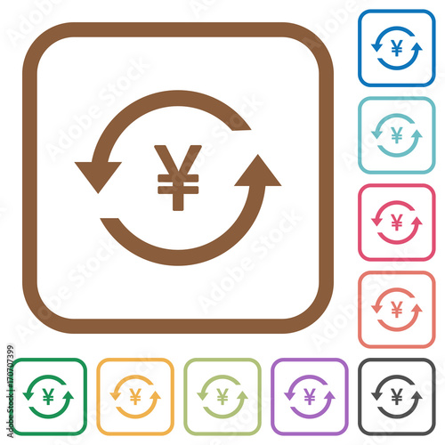 Yen pay back simple icons