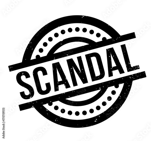 Scandal rubber stamp. Grunge design with dust scratches. Effects can be easily removed for a clean, crisp look. Color is easily changed.