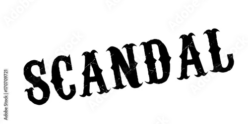 Scandal rubber stamp. Grunge design with dust scratches. Effects can be easily removed for a clean, crisp look. Color is easily changed.