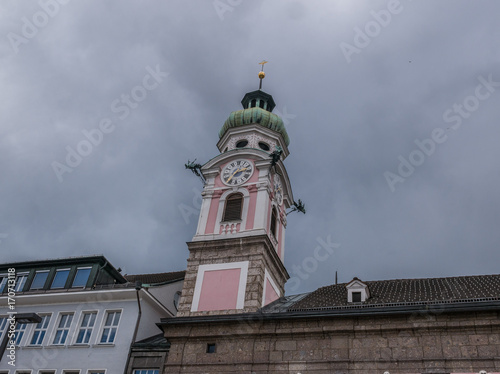 The old buildings in city Innsbruck  Austria