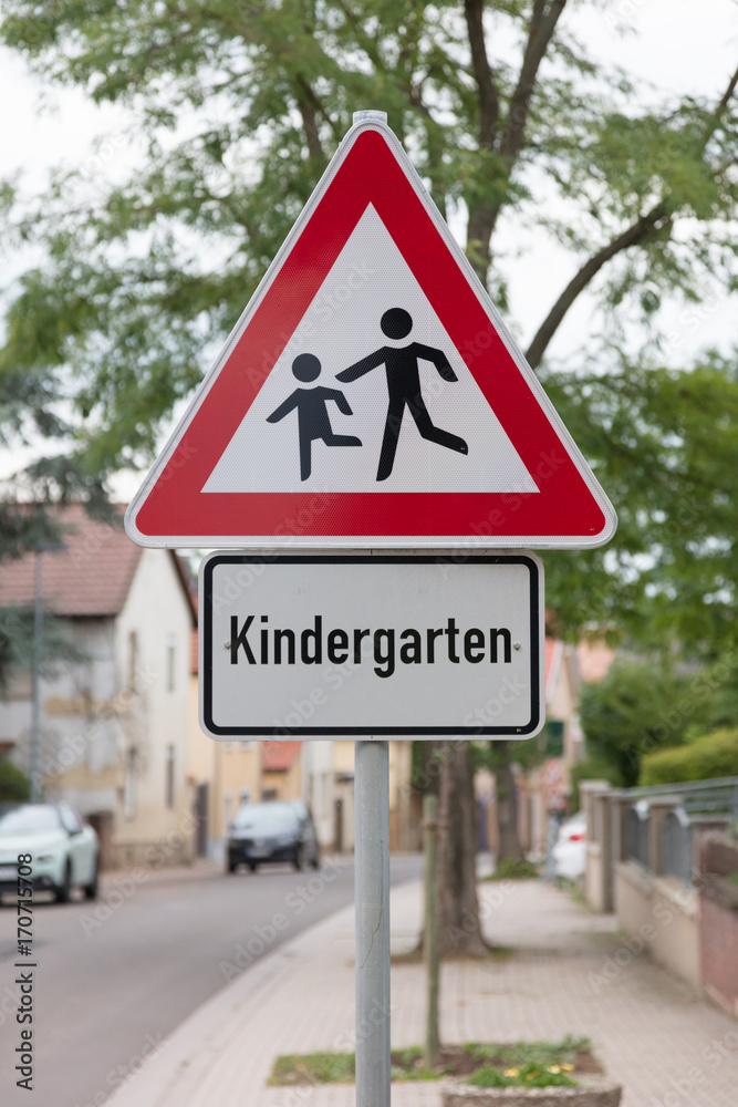 Attention children roadsign (kindergarten, primary school) Attention children roadsign (kindergarten, primary school)