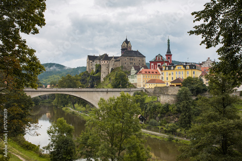 City Loket with 12th-century Gothic style castle, Czech Republic