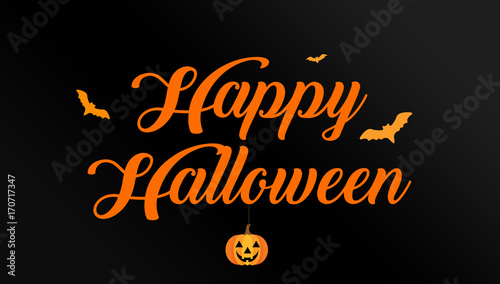 Happy Halloween Party greeting card Calligraphic Background