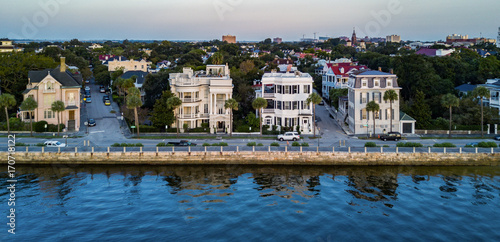 Charleston houses on harbor