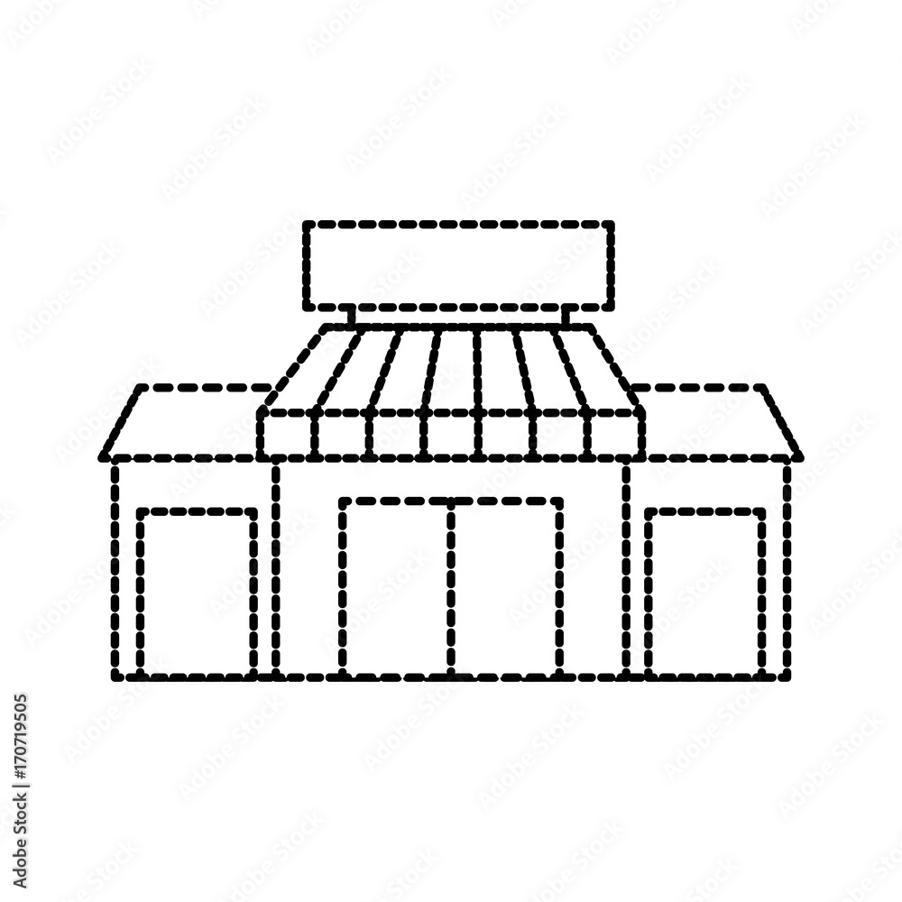 store grocery shop building exterior facade isolated on white background vector illustration