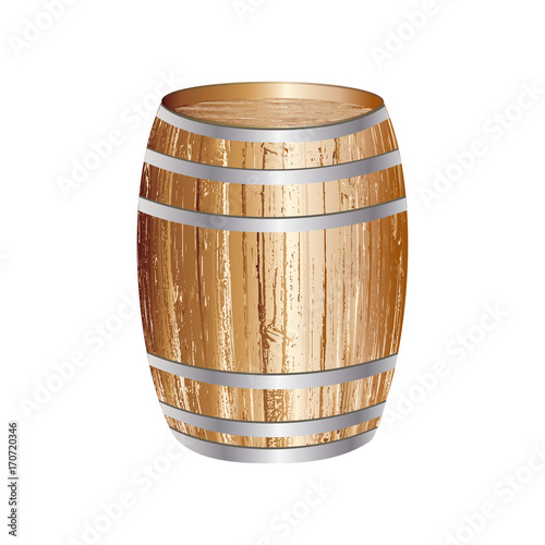 Wine barrel wooden - realistic - isolated on white background - art creative modern vector.