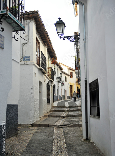 streets of Albaicin  quarter of Granada  Spain
