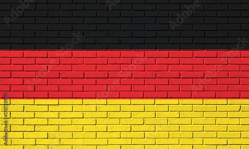 Flag of Germany on a brick wall 