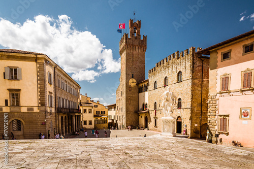 Beautiful landscape view of Arezzo town and suburbs in in eastern Tuscany, Italy photo