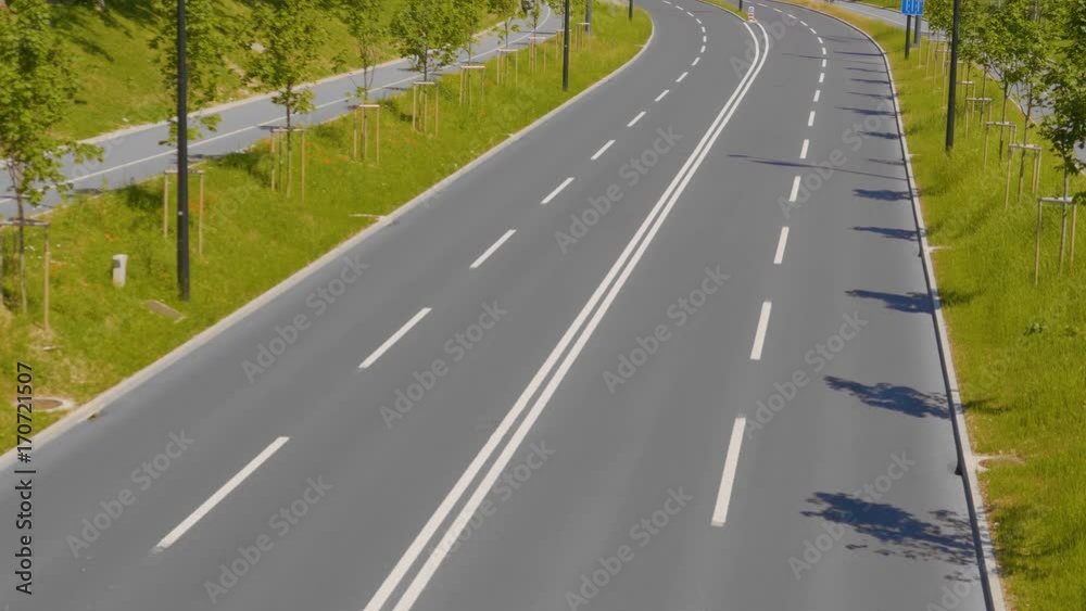 custom made wallpaper toronto digitalEmpty shot of a new two lane asphalt road lined with trees.