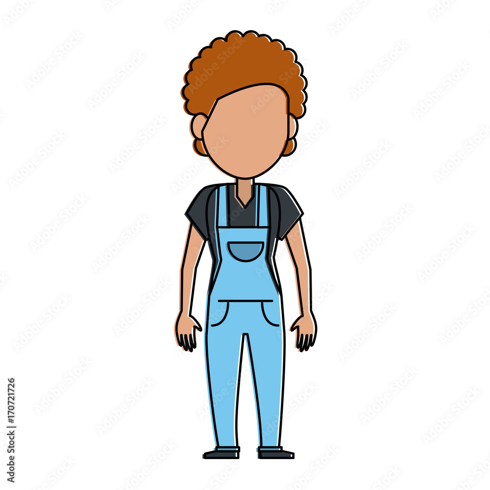 woman avatar wearing overall icon image vector illustration design woman avatar wearing overall icon image vector illustration design