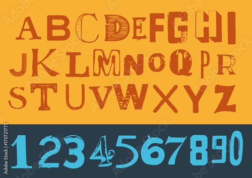retro  alphabet vector illustration