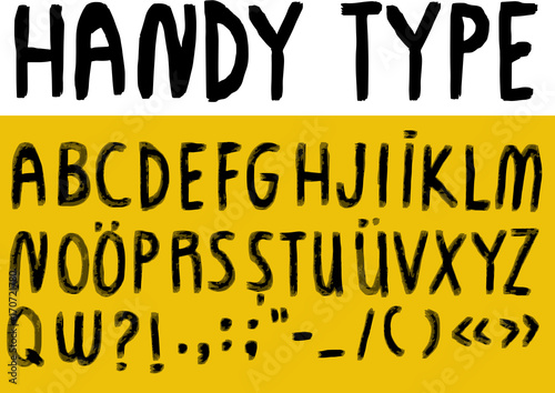 hand written alphabet vector illustration